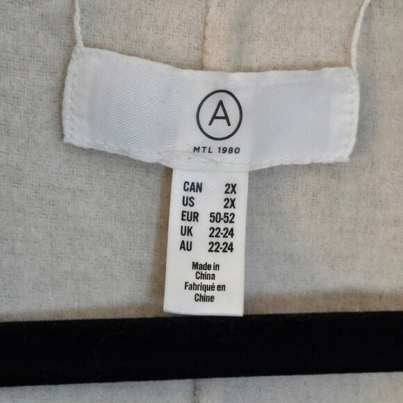 Addition Elle Reversible Open Felted Cardigan Coat | Grey & Cream | Size 2X - Picture 5 of 9